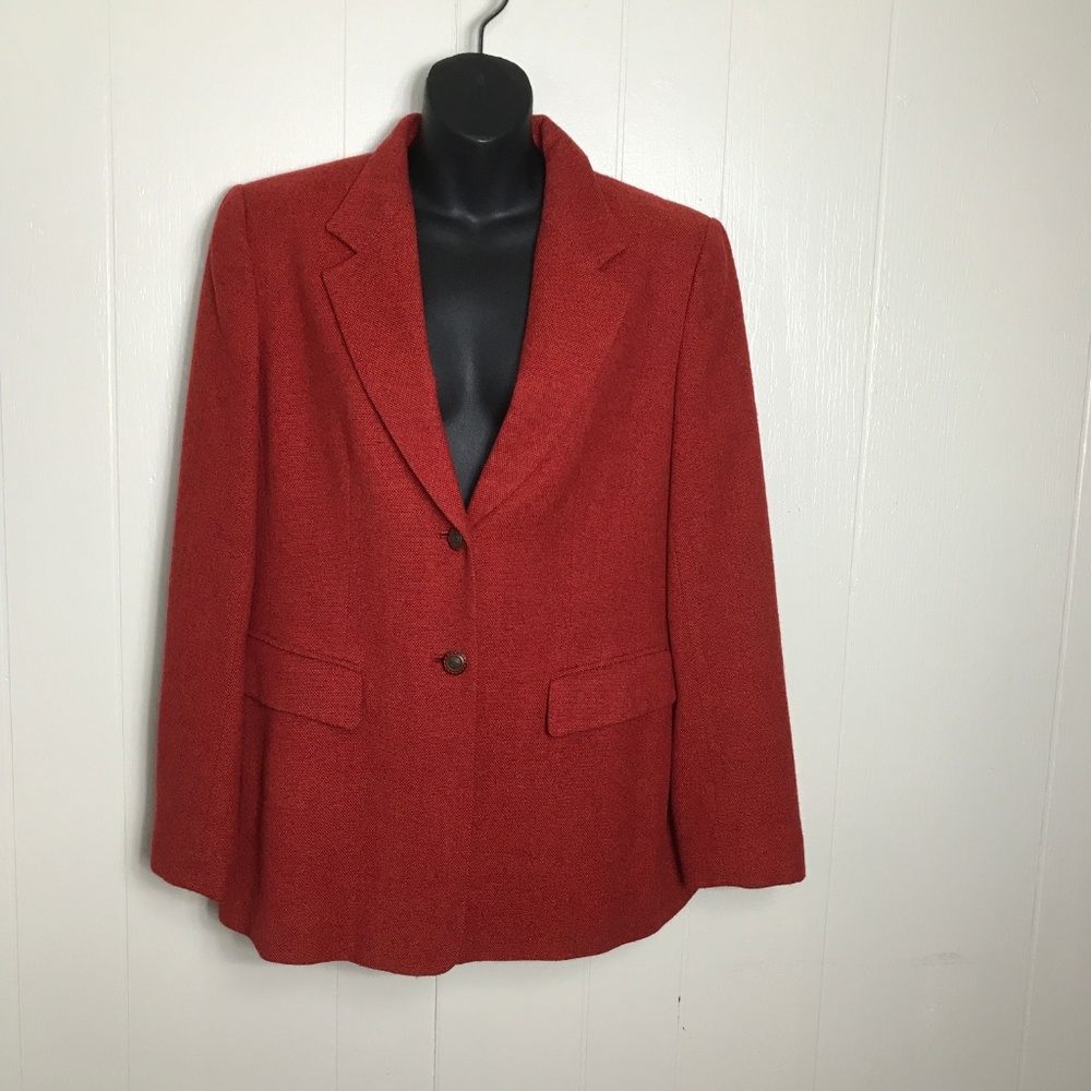 Talbots Wool/Cashmere Blend Red Jacket Sz 10
